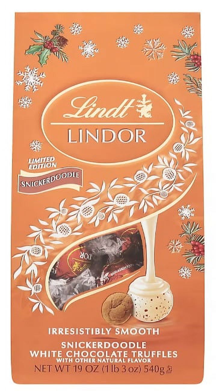 Photo of Lindt LINDOR Holiday Snickerdoodle White Chocolate Truffles 19 Oz. Bag