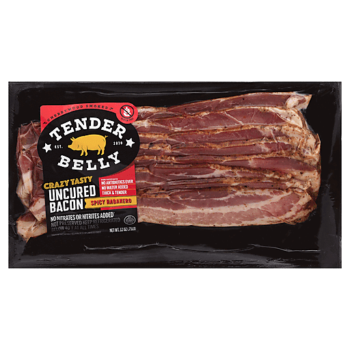 All Natural Habanero Cherrywood Smoked Dry-Rub Uncured Bacon, Cherrywood Smoked