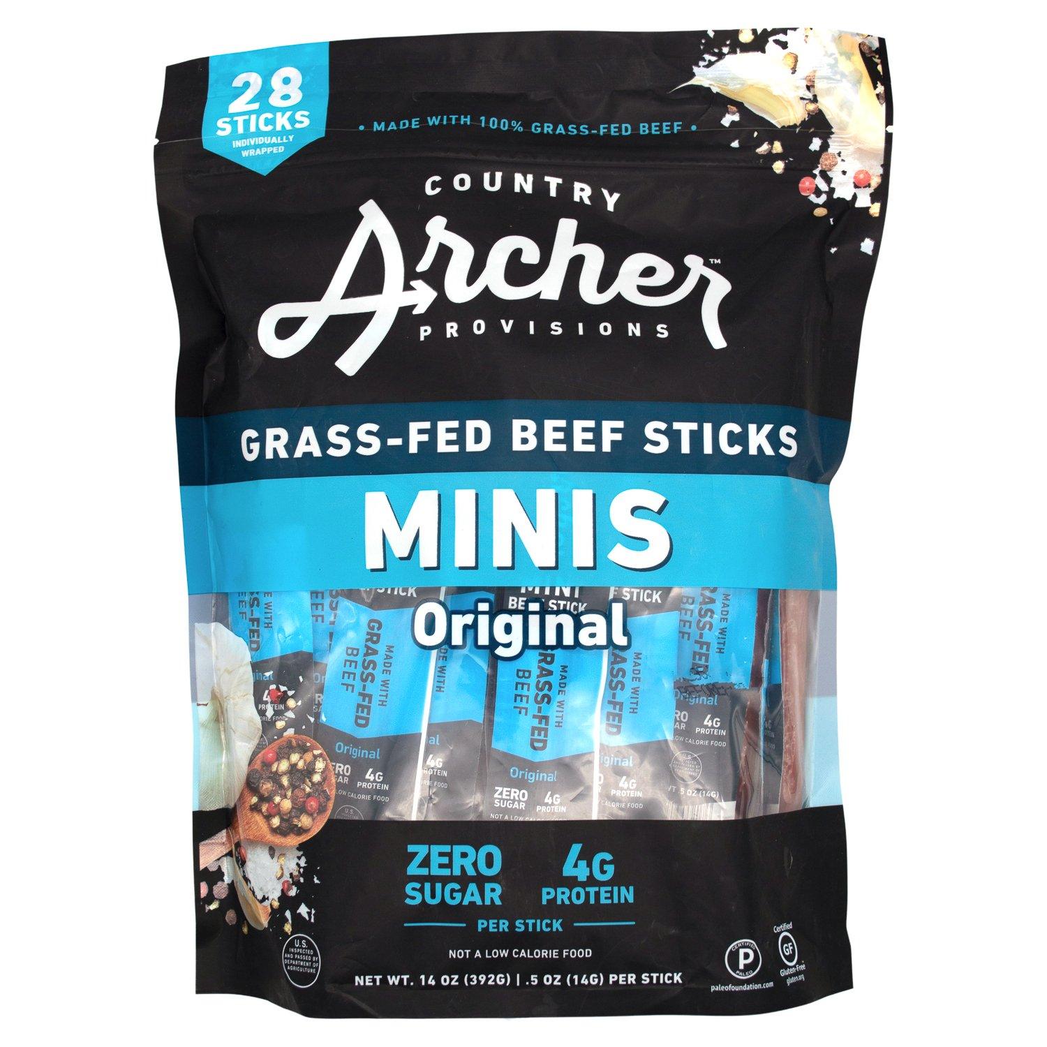 Country Archer Mini Beef Sticks Original Grass-Fed