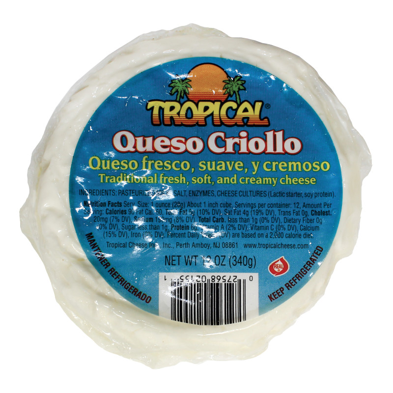 Queso Criollo Traditional Fresh, Soft and Creamy Cheese, Queso Criollo