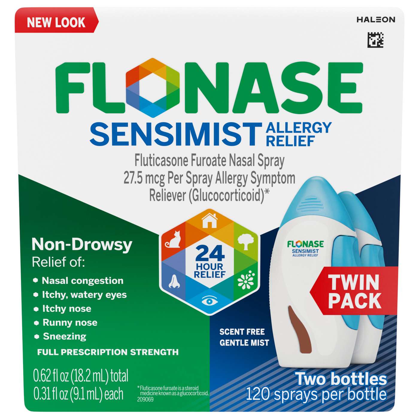 Flonase - Nasal Spray - Sensimist - 120 Sprays - Twin Pack