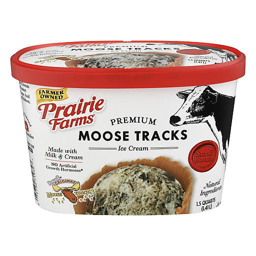 Premium Moose Tracks Vanilla Ice Cream with Peanut Butter Cups and a Fudge Ribbon, Moose Tracks