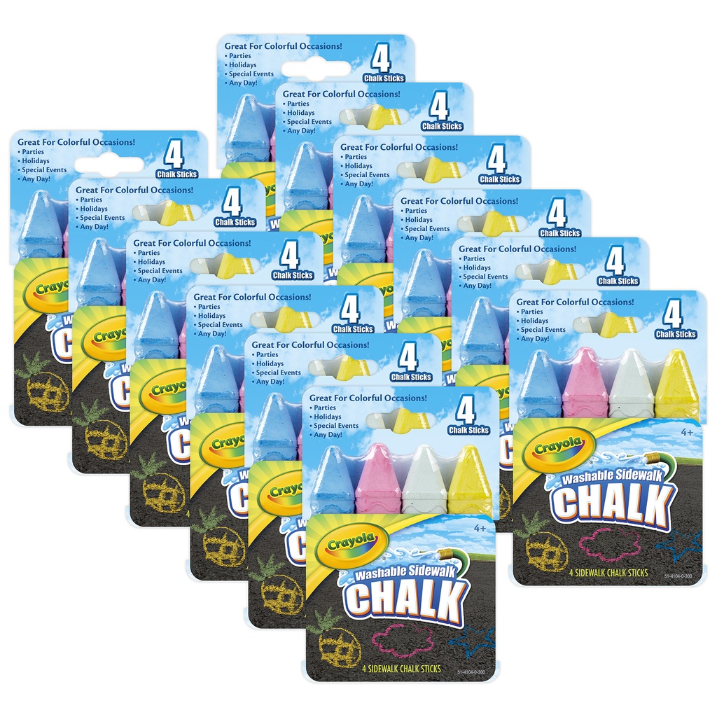 Crayola - 4 Ct Washable Sidewalk Chalk
