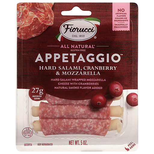 Hard Salami Wrapped Mozzarella Cheese with Cranberries Appetaggio