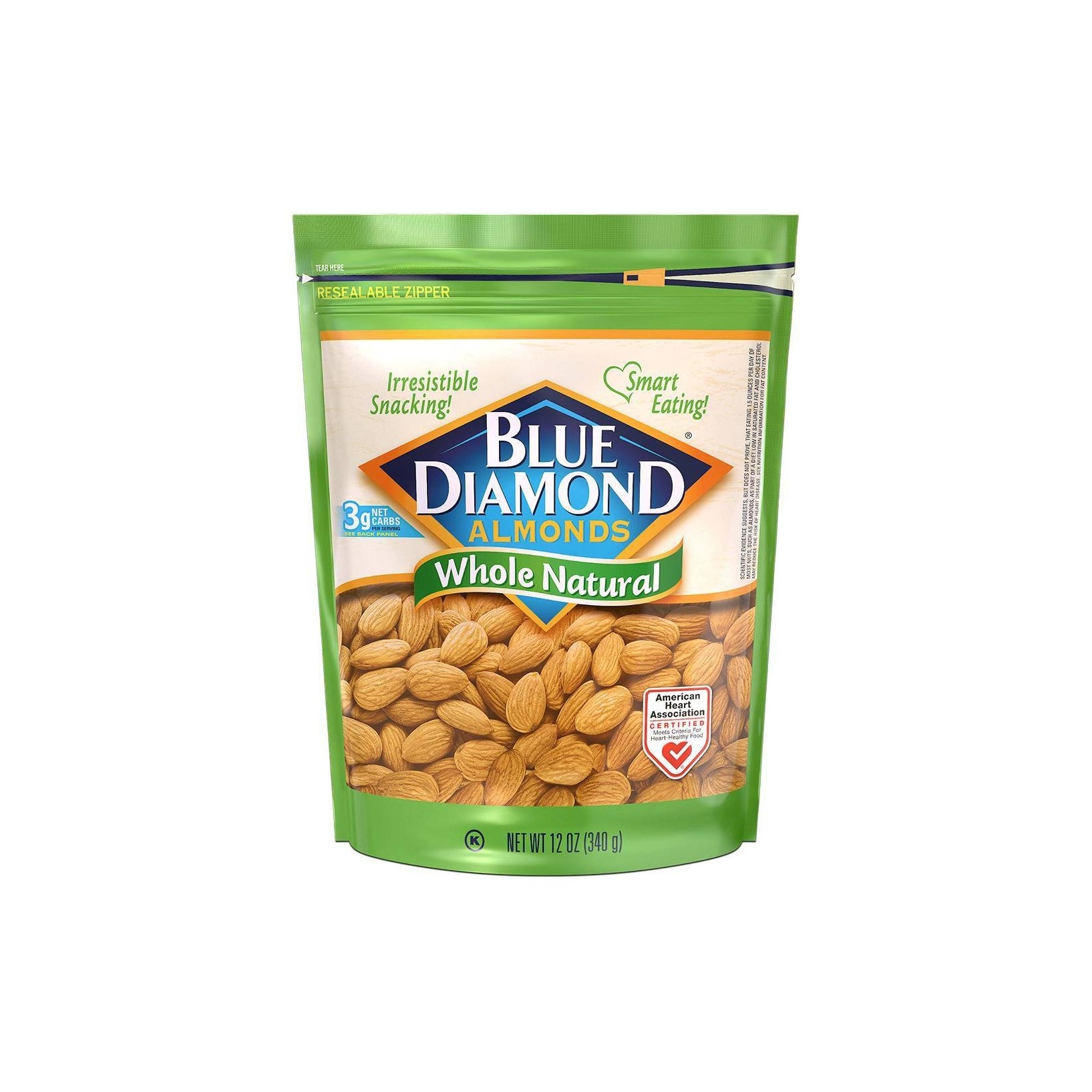 Blue Diamond Almonds Whole Natural - 12oz