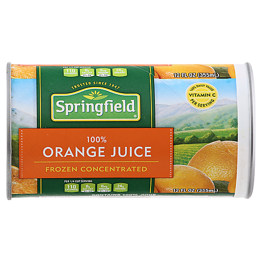 100% Orange Juice Frozen Concentrated, Orange