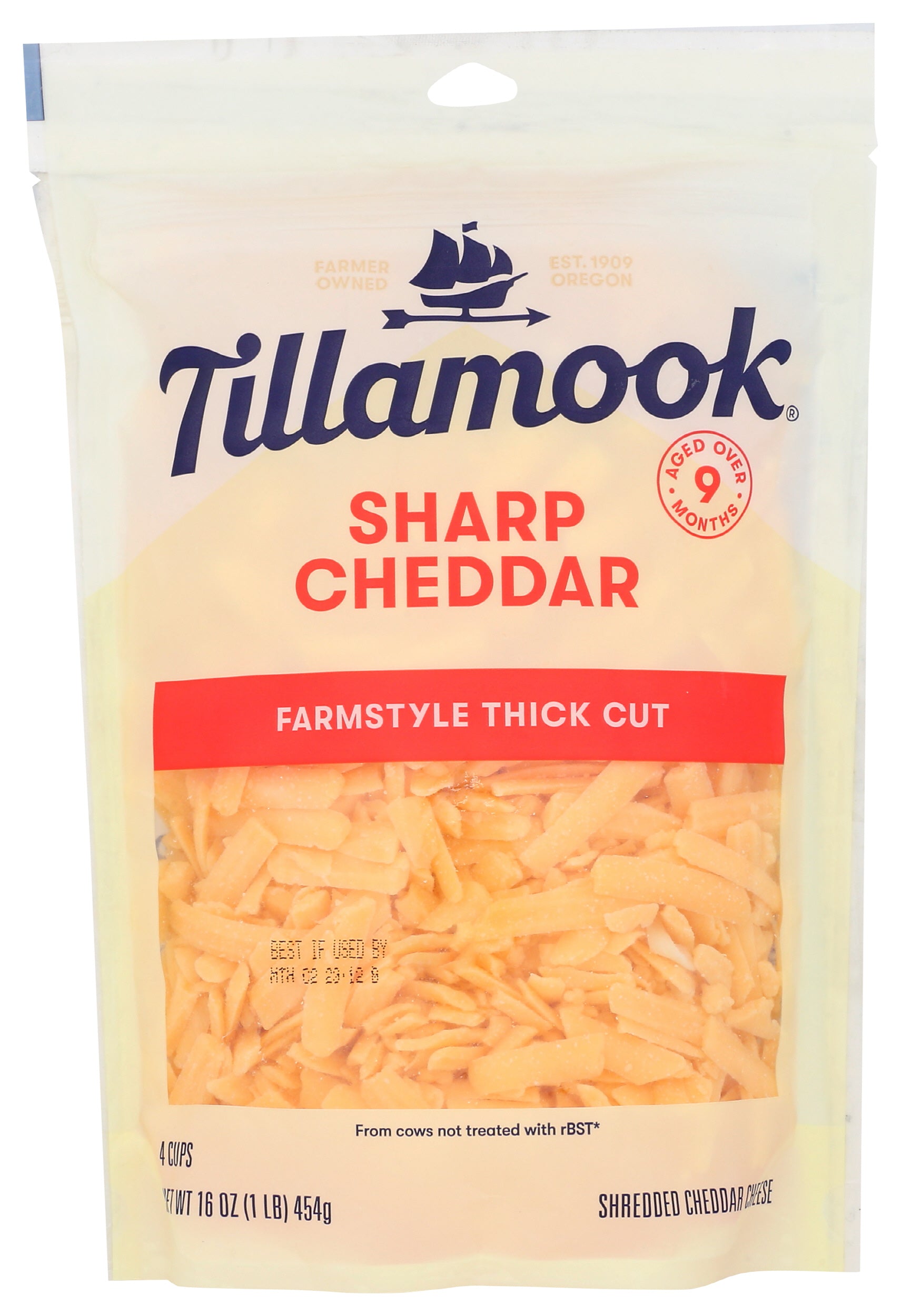 Farmstyle Thick Cut Shredded Sharp Cheddar Cheese, Sharp Cheddar
