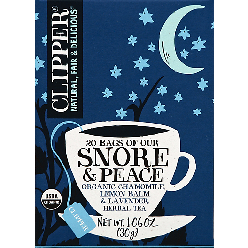 Snore & Peace Herbal Tea, Organic Chamomile, Lemon Balm & Lavender