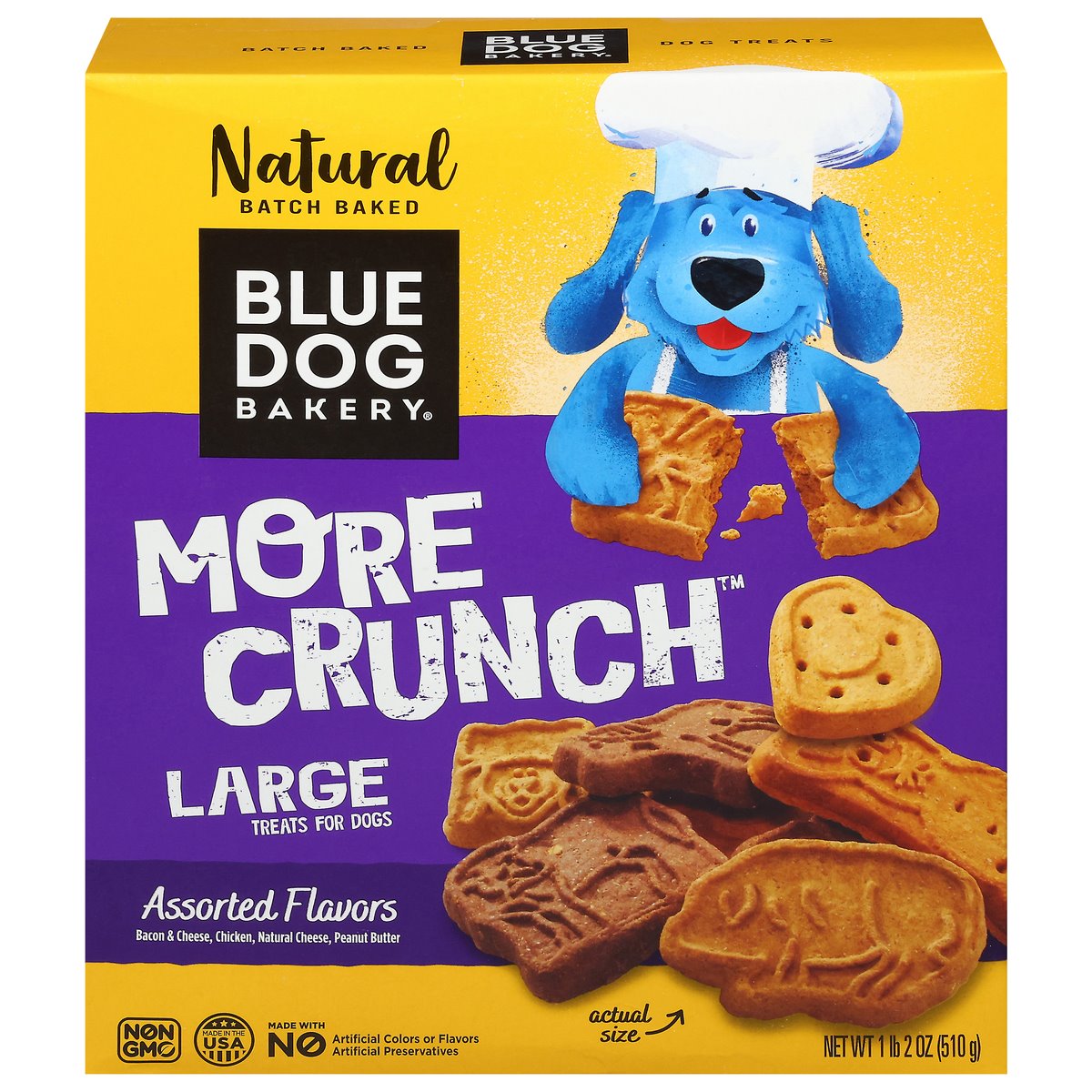 Blue Dog Bakery Treats For Dogs, Assorted Flavors, More Crunch, Large