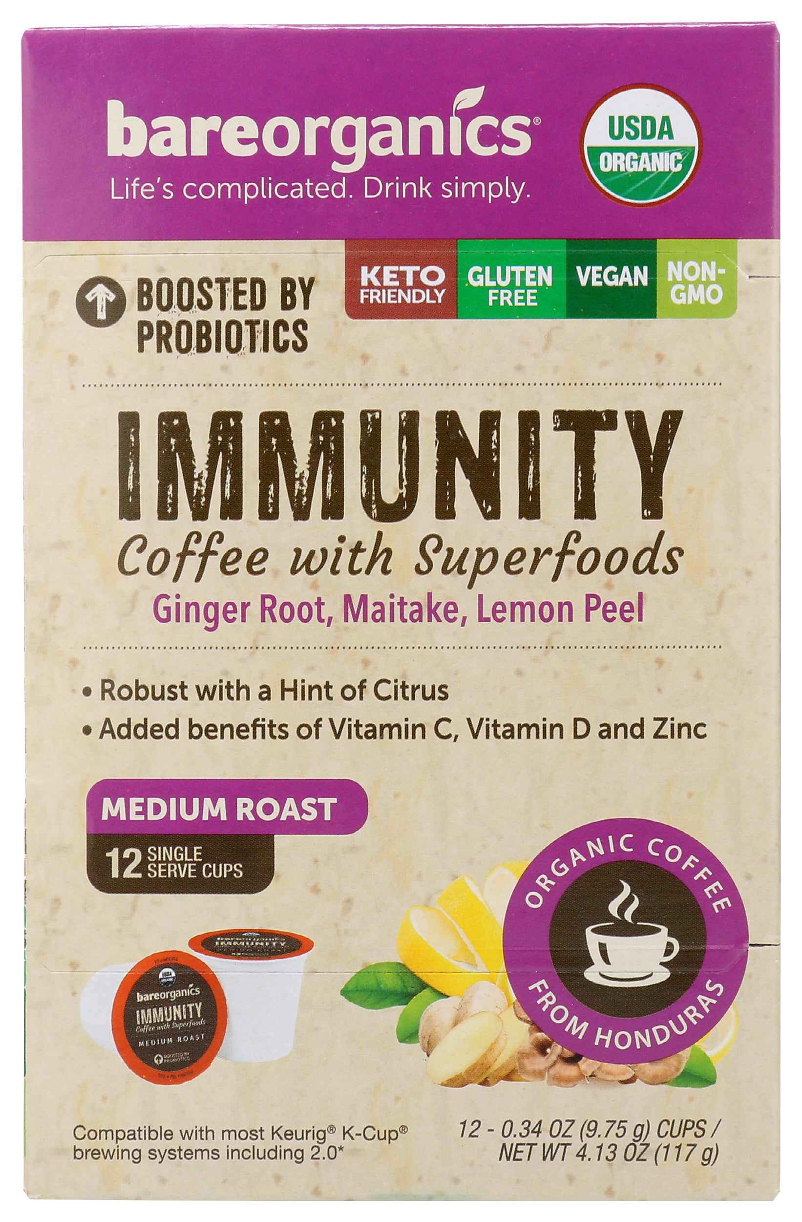 Medium Roast Immunity Coffee with Superfoods Ginger Root