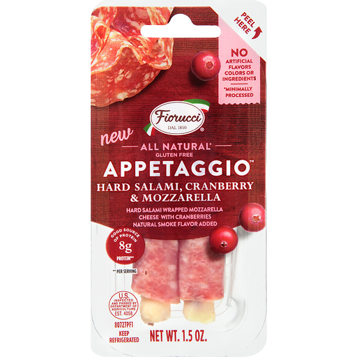 Hard Salami Wrapped Mozzarella Cheese with Cranberries Appetaggio