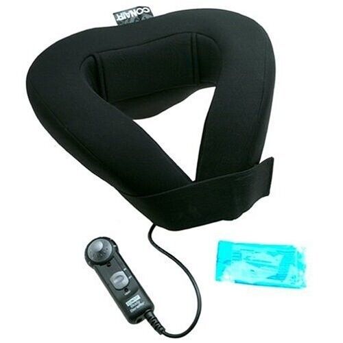 Photo of Conair Hot Cold Massaging Neck Rest With Handheld Controller Black Lightly