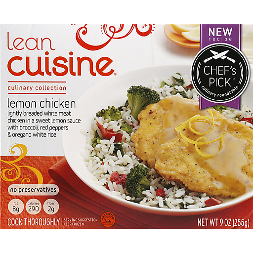 Lemon Chicken Lightly Breaded White Meat Chicken Patties in a Sweet Lemon Sauce with Broccoli