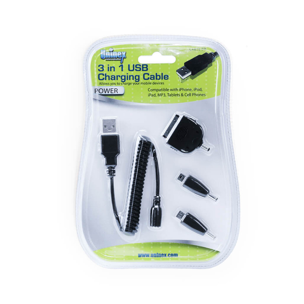 Uninex CA610 DB, 3 In 1 USB Charging Cable