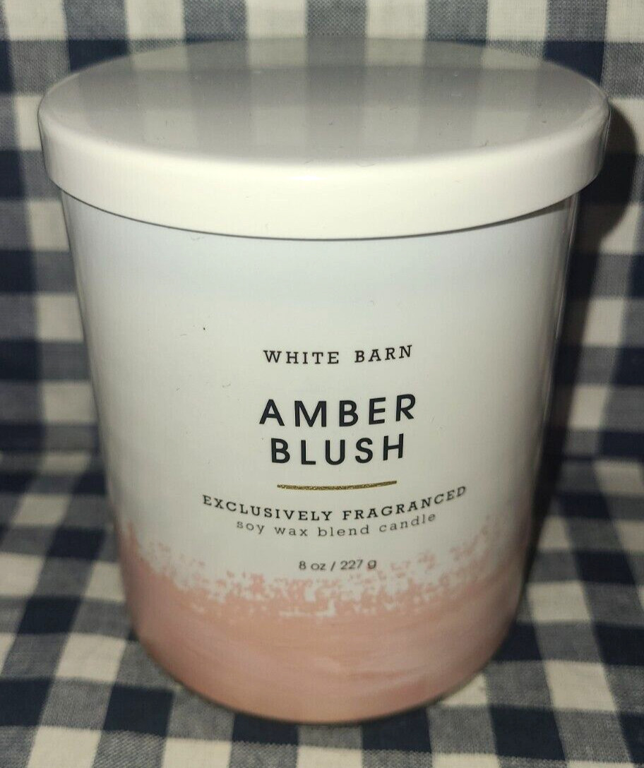 ALL NEW Amber Blush 30-50 Burn Hours Single Wick Candle 8 Oz Bath & Body Works