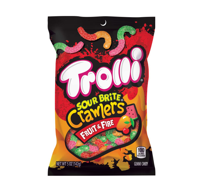 Sour Brite Crawlers Gummi Candy, Fruit & Fire