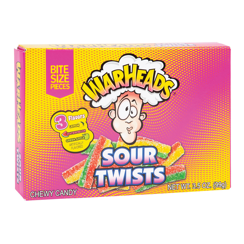 Lemon, Watermelon, Green Apple Sour Twists Chewy Candy, Lemon, Watermelon, Green Apple