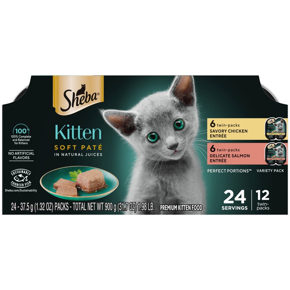 Sheba Perfect Portions Soft Pate Wet Kitten Food Variety Pack
