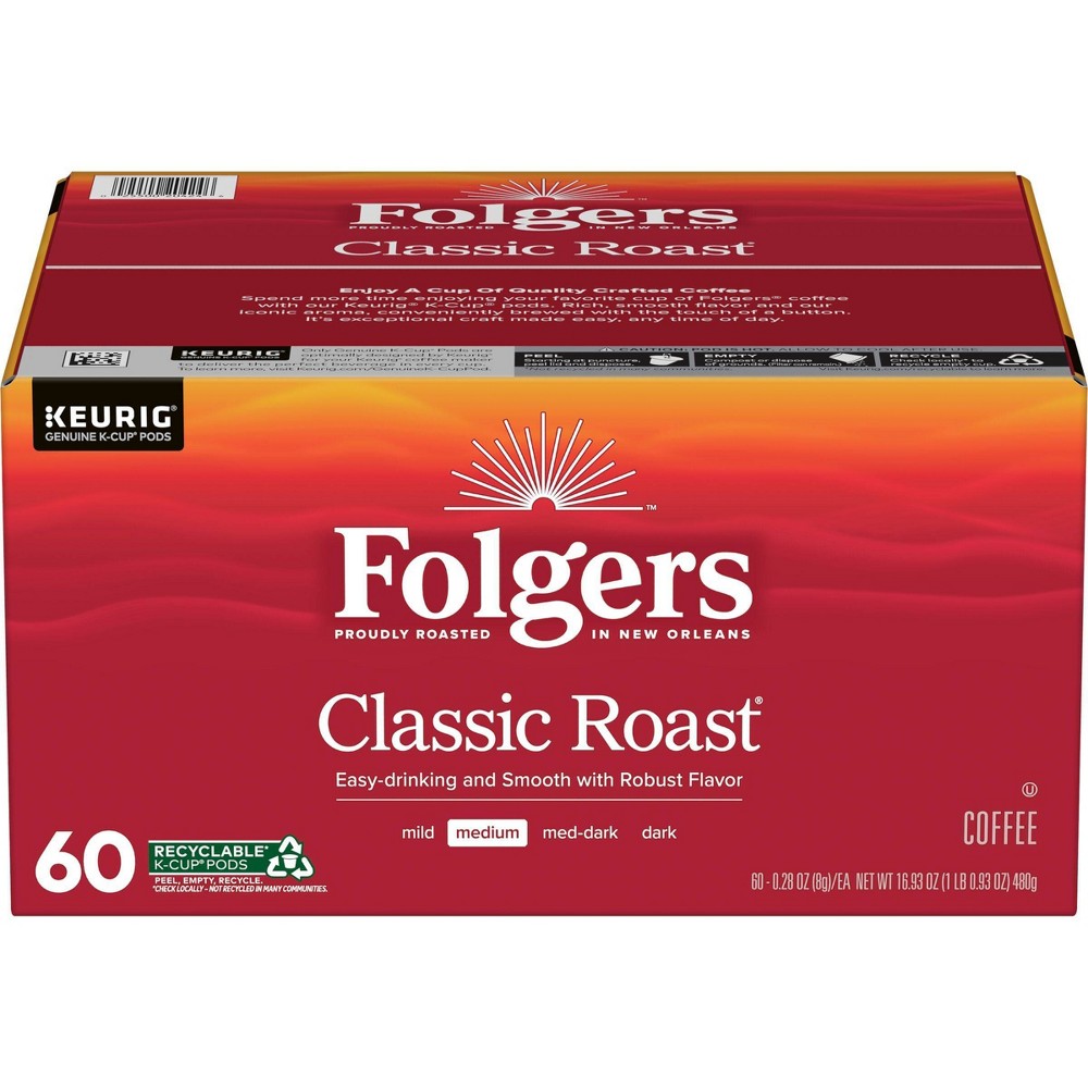 Photo of Folgers Classic Medium Roast Coffee - Keurig K-Cup Pods - 60ct