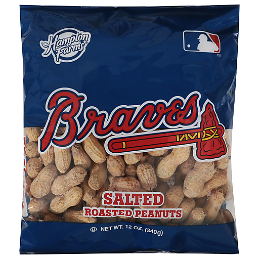 Photo of Hampton Farms Peanuts, Roasted, Salted, Atlanta Braves 12 Oz