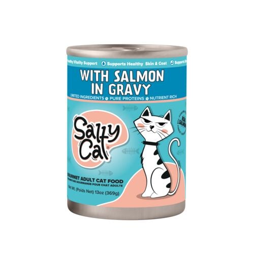 Salty Cat Salmon In Gravy Wet Food - 13 Oz