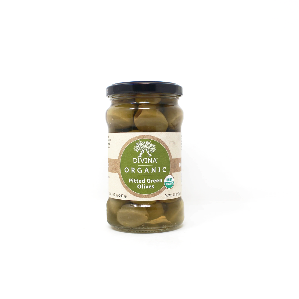 Photo of Divina Organic Pitted Green Olives 5.3 Oz Jar 6ct Case