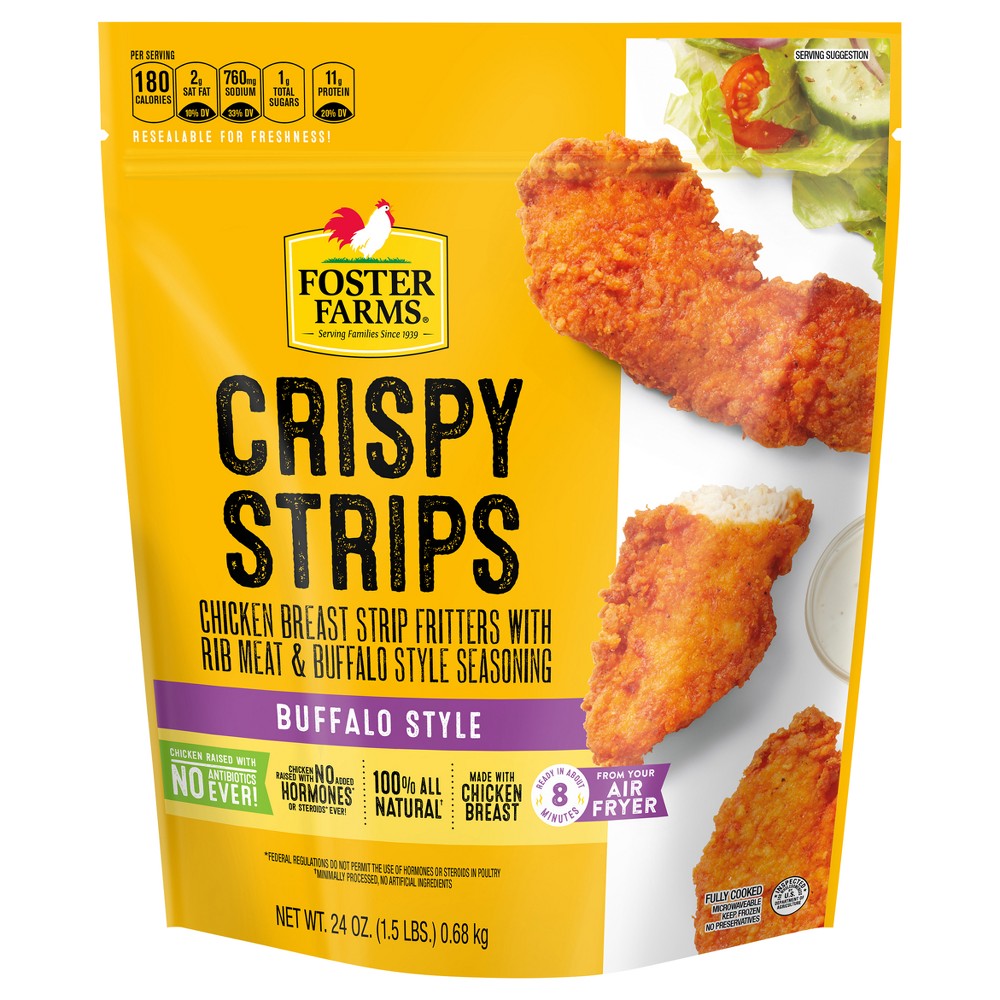 Chicken Breast Strip Fritters with Rib Meat & Buffalo Style Seasoning, Buffalo Style Strips