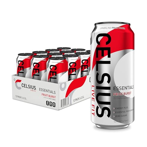 Celsius Inc. ESSENTIALS, Sparkling Fruit Burst, Performance Energy Drink 16 Fl Oz