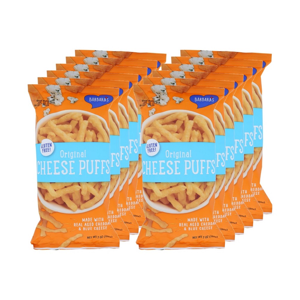Photo of Barbara's Baked Original Cheese Puffs, Gluten Free, Real Aged Cheese, 7 Oz Bag