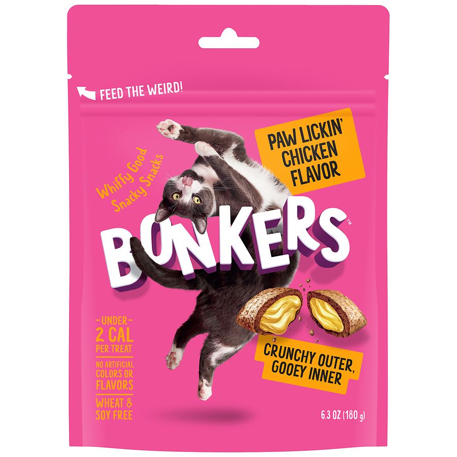 Bonkers Bites Crunchy And Soft Cat Treats Paw Lickin Chicken