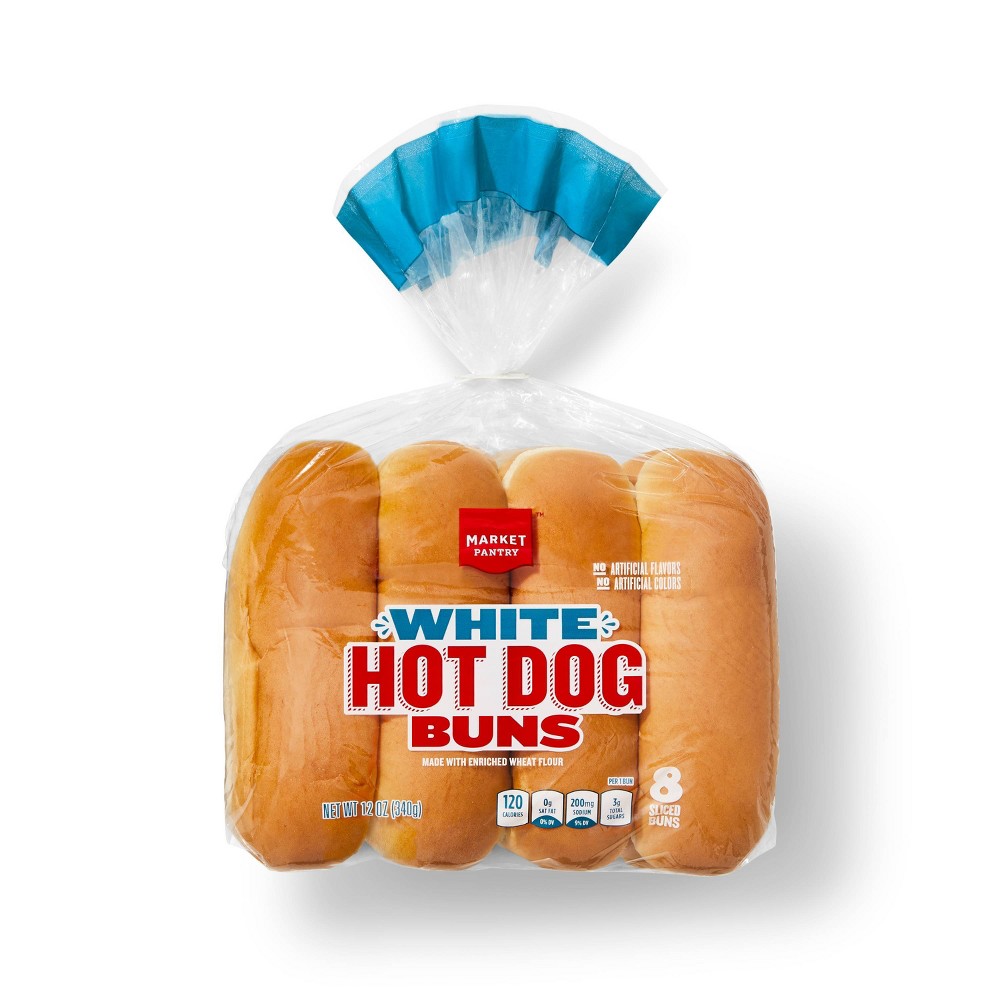 White Hot Dog Buns, White
