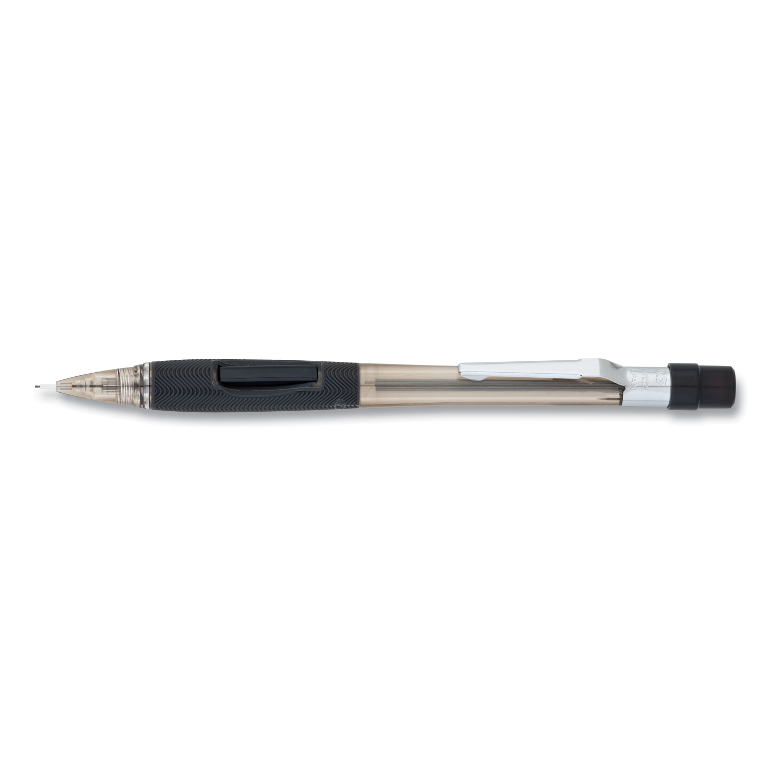 Pentel Quicker Clicker Mechanical Pencil, 0.5 Mm, HB (#2.5), Black Lead, Transparent Smoke Barrel
