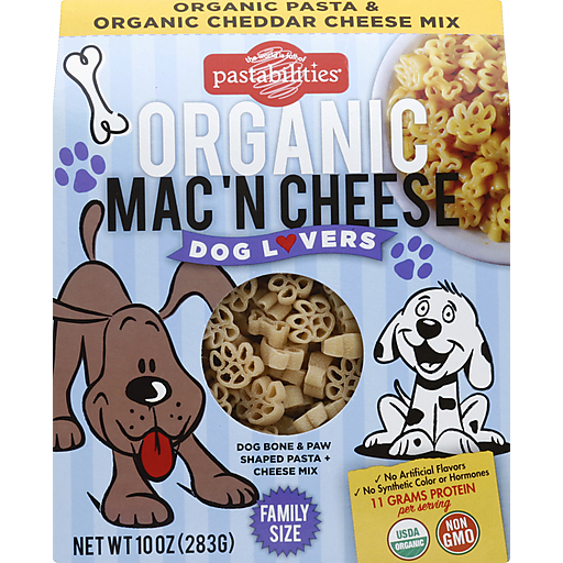 Organic Mac 'N Cheese Dog Bone & Paw Shaped Pasta + Cheese Mix, Mac 'N Cheese