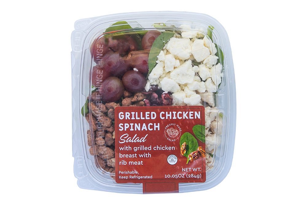 Spinach Salad with Grilled Chicken Breast with Rib Meat, Grilled Chicken Spinach