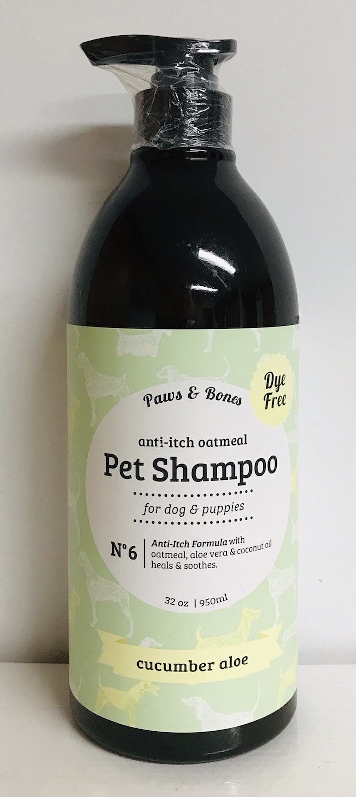 Paws & Bones~ Cucumber Aloe Anti-Itch Oatmeal Pet Shampoo 32 Fl Oz