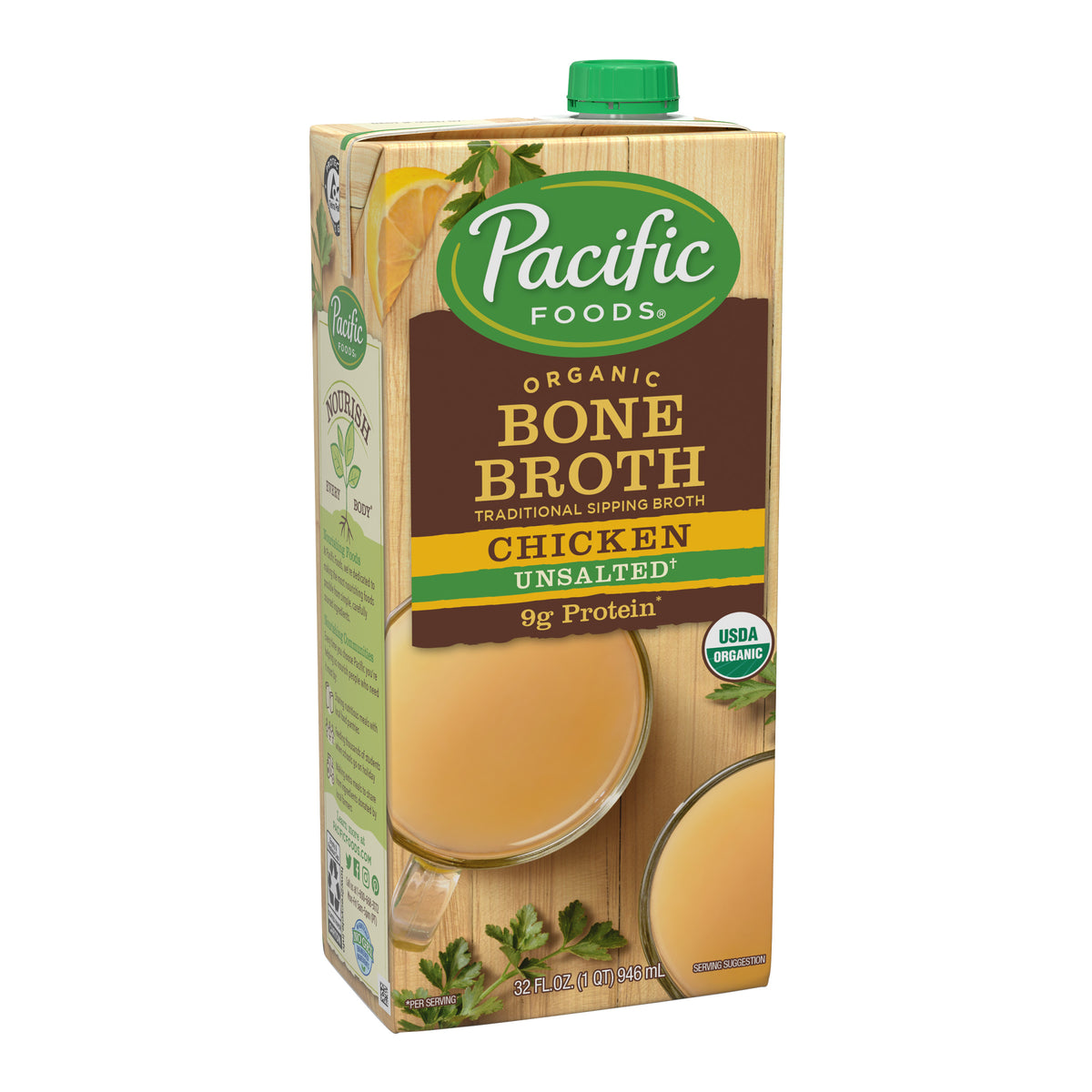 Photo of Pacific Foods Bone Broth, Organic, Chicken, Unsalted 32 Fl Oz