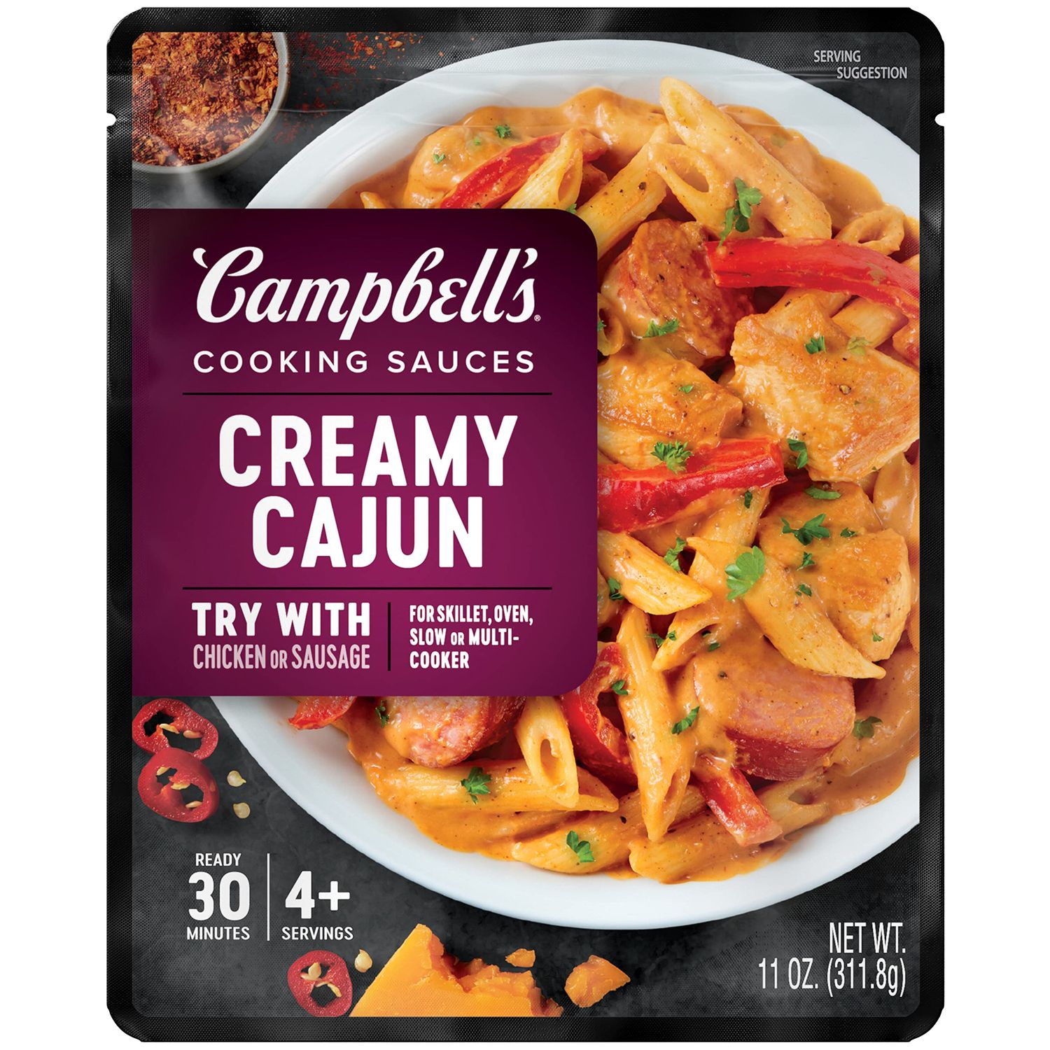 Campbell'S Cooking Sauces, Creamy Cajun Sauce, 11 Oz Pouch