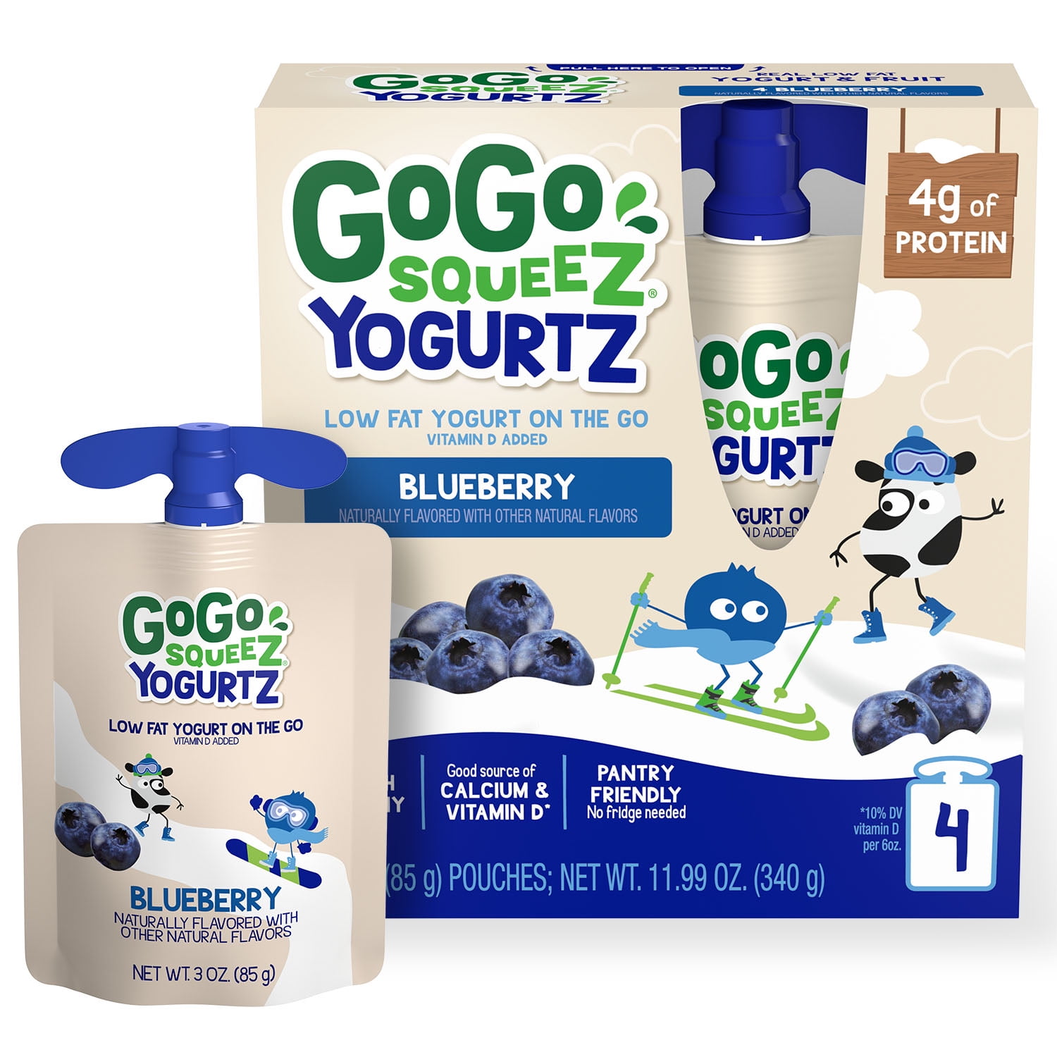 Photo of GoGo Squeez Low Fat Blueberry Yogurt On The Go - 12oz