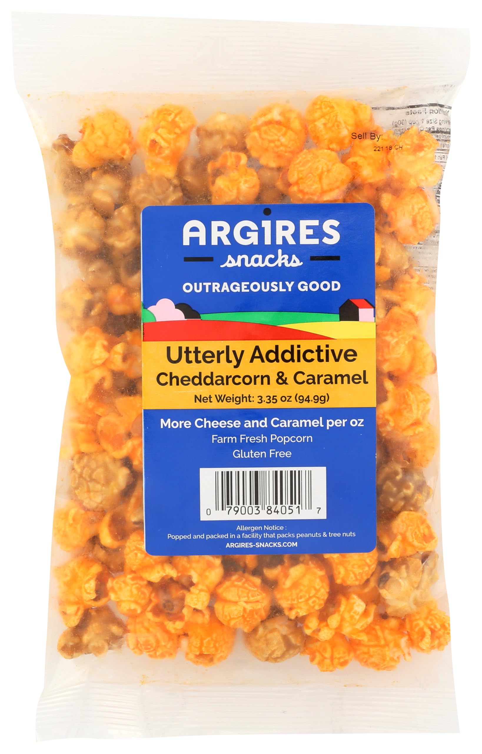 Argires Snacks Cheddarcorn, Utterly Addictive 3.35 Oz — UPC 79003840517 ...