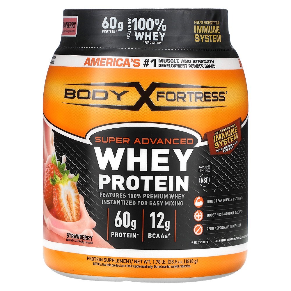 Body Fortress Super Advanced Whey Protein Powder, Strawberry