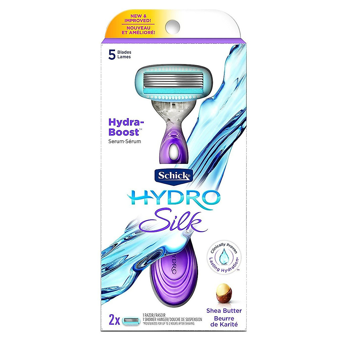 Schick Hydro Silk Razor 5 Blades Moisture Care UPC 841058007005 