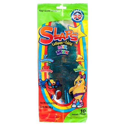 Tamarind Blue Mango Watermelon Green Apple Mix Acidulated Soft Candy Slaps Lollipops