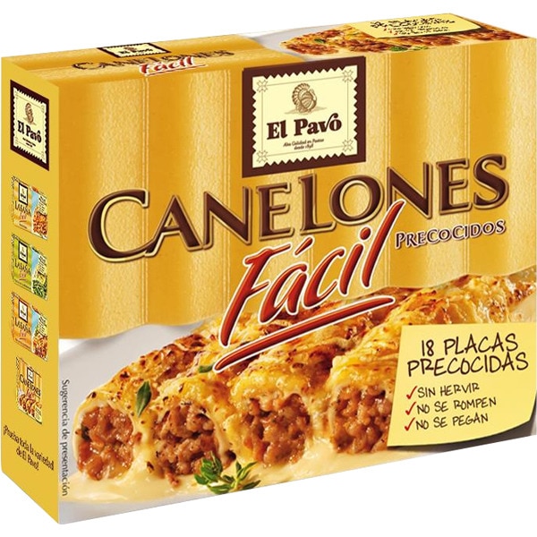 CANELONES FACIL EL PAVO 125 GR (18 P)