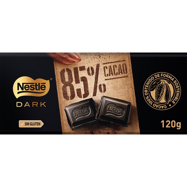 CHOCO.NESTLE DARK 85% CACAO 120 GR