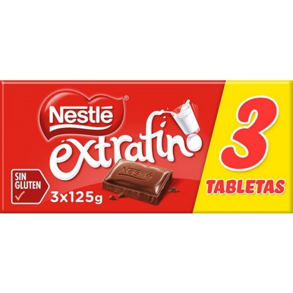 CHOCO.NESTLE EXTRAFIN.LECHE 125GR P-3