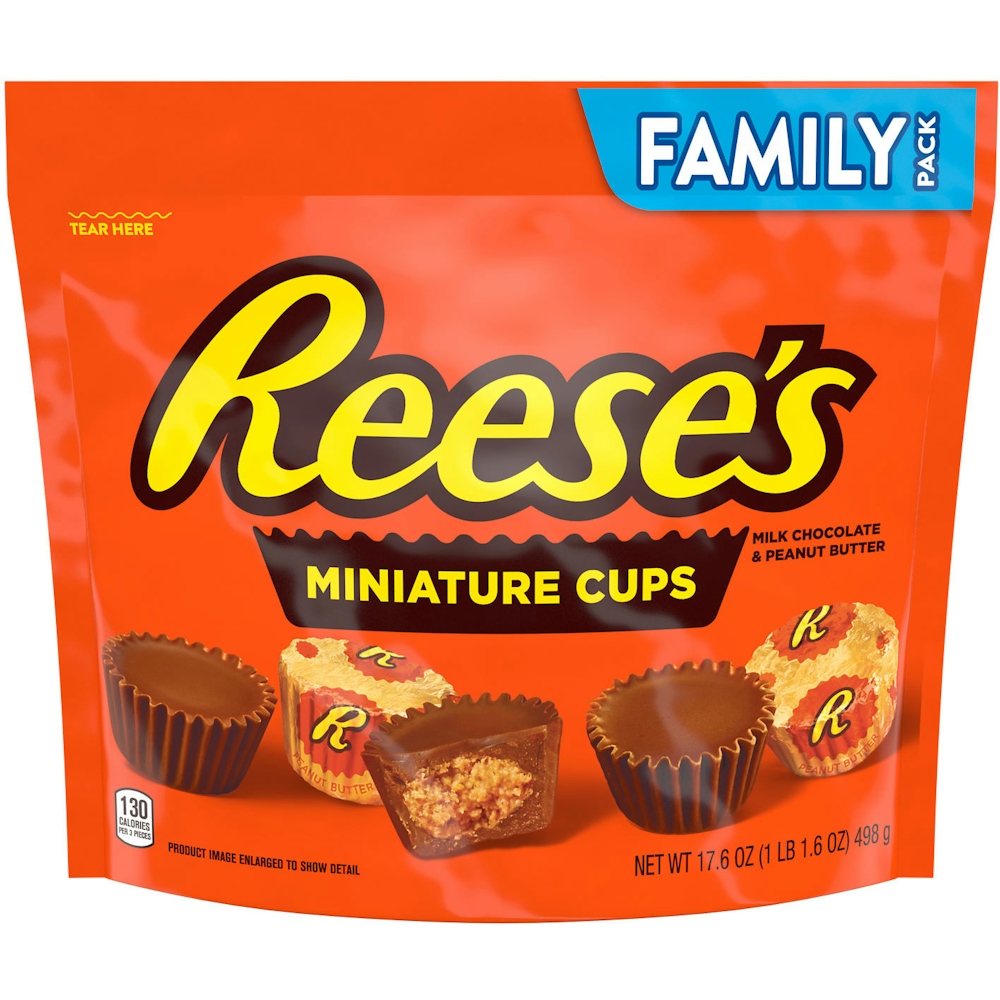 Reese's Miniatures Milk Chocolate Peanut Butter Cups Candy Family Pack