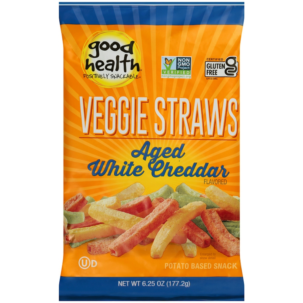Aged White Cheddar Flavored Veggie Straws Potato and Vegetable Snack, Aged White Cheddar