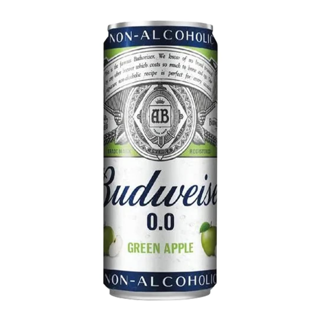 Photo of Budweiser 0.0 Non Alcoholic Green Apple Can 330ml ...HUMARABAZAR