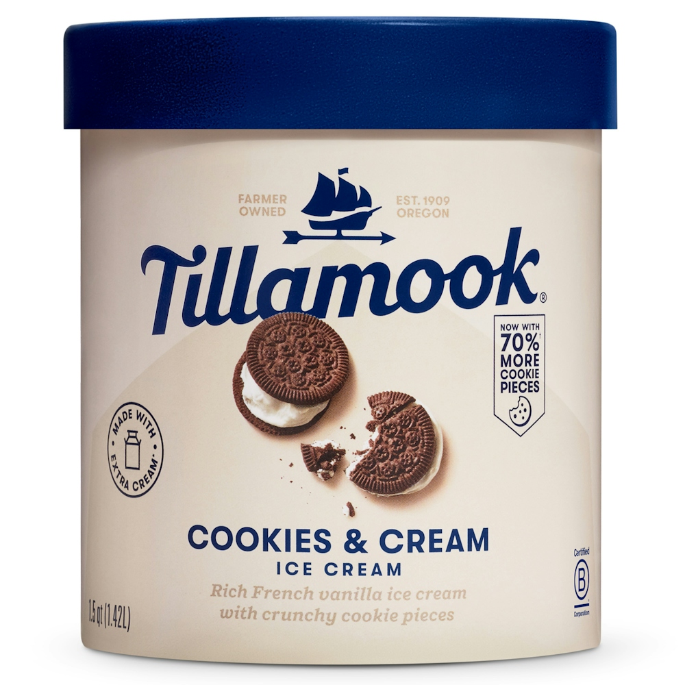 Tillamook Cookies And Cream Ice Cream, 48fl-oz