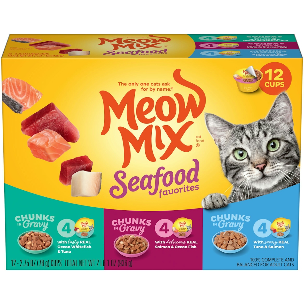 Meow Mix Seafood Favorites Variety Pack Cat Food